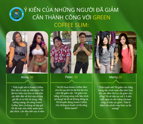 Viên uống GREEN COFFEE SLIM hỗ trợ giúp giảm cân cho nữ