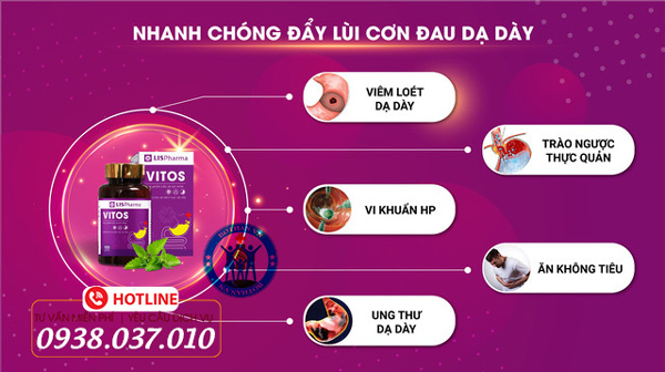 Công dụng Viên uống hỗ trợ dạ dày Vitos
