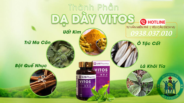 Thành phần Viên uống hỗ trợ dạ dày Vitos