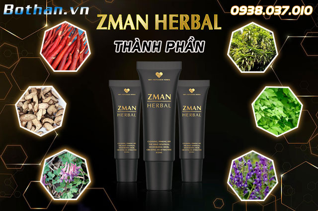 thành phần có trong sản phẩm zman herbal